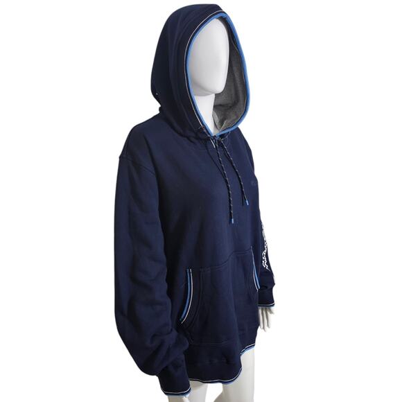 Ben Sherman Mens Fleece Spellout Logo‎ Hoodie Sweatshirt Navy Blue XL - Picture 4 of 9